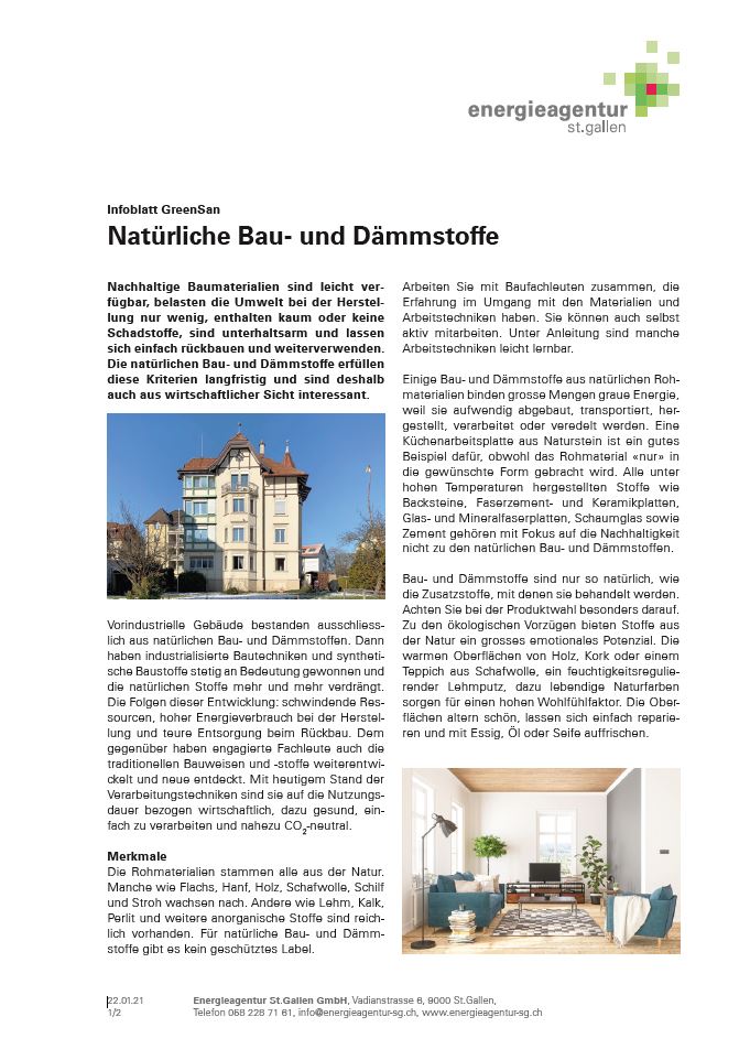 Natürliche Bau- und Dämmstoffe