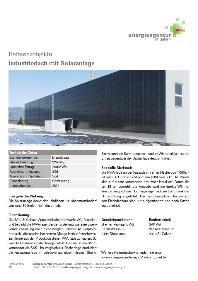 Industriedach in Diepoldsau