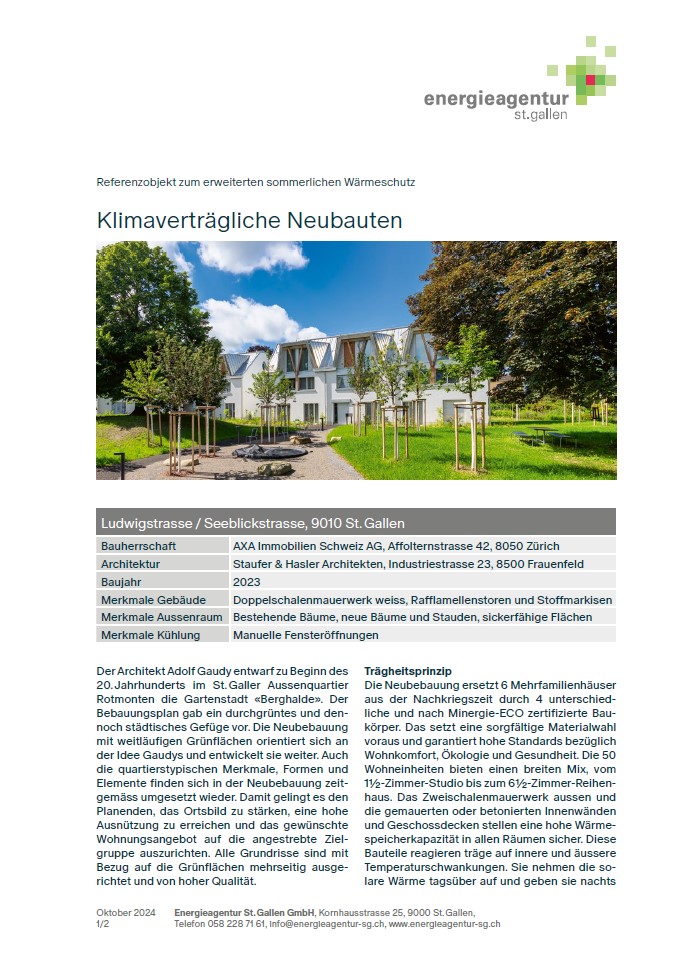 Klimaverträgliche Neubauten