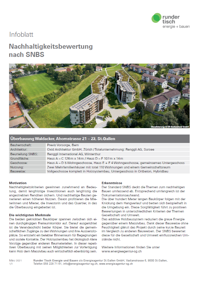 Nachhaltige Bauten nach SNBS